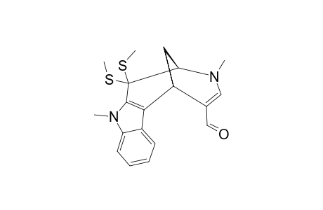 5-FORMYL-3,11-DIMETHYL-1-OXO-1,1-[BIS-(METHYLTHIO)]-1,2,3,6-TETRAHYDRO-2,6-METHANOAZOCINO-[4,5-B]-INDOLE