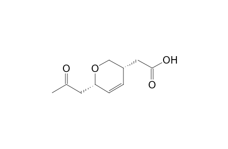 2H-Pyran-3-acetic acid, 3,6-dihydro-6-(2-oxopropyl)-, (3R-cis)-