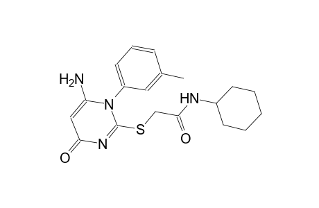 2-{[6-amino-1-(3-methylphenyl)-4-oxo-1,4-dihydro-2-pyrimidinyl]sulfanyl}-N-cyclohexylacetamide