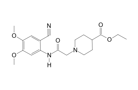 4-Piperidinecarboxylic acid, 1-[2-[(2-cyano-4,5-dimethoxyphenyl)amino]-2-oxoethyl]-, ethyl ester