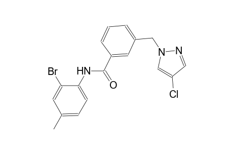 N-(2-bromo-4-methylphenyl)-3-[(4-chloro-1H-pyrazol-1-yl)methyl]benzamide