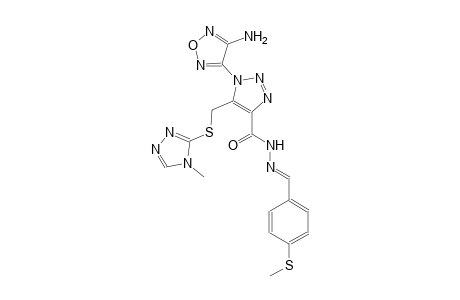 1-(4-amino-1,2,5-oxadiazol-3-yl)-N'-{(E)-[4-(methylsulfanyl)phenyl]methylidene}-5-{[(4-methyl-4H-1,2,4-triazol-3-yl)sulfanyl]methyl}-1H-1,2,3-triazole-4-carbohydrazide