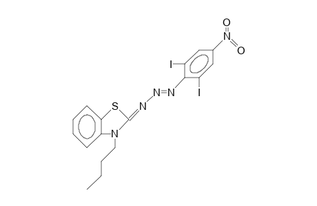 (E)-1-(2,6-Diiodo-4-nitro-phenyl)-3-(3-butyl-benzthiazolin-2-ylidene)-triazene