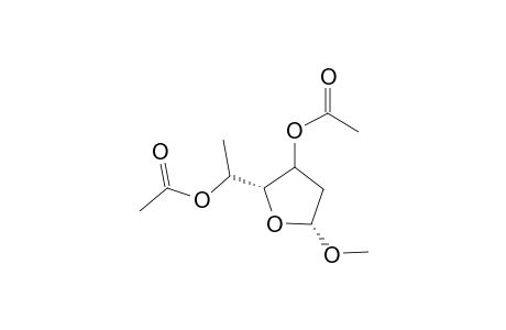 .alpha.-L-lyxo-Hexofuranoside, methyl 2,6-dideoxy-, diacetate
