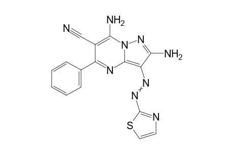 2,7-diamino-5-phenyl-3-(thiazol-2-yldiazenyl)pyrazolo[1,5-a]pyrimidine-6-carbonitrile