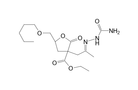 (E)-ethyl 3-(2-(2-carbamoylhydrazono)propyl)-2-oxo-5-((pentyloxy)methyl)tetrahydrofuran-3-carboxylate