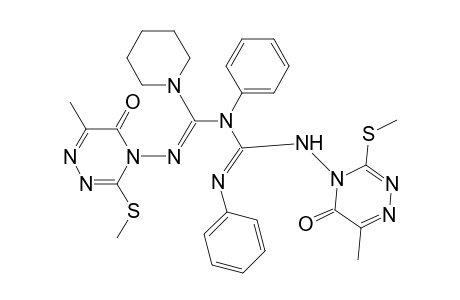 1-Piperidinecarboximidamide, N'-[6-methyl-3-(methylthio)-5-oxo-1,2,4-triazin-4(5H)-yl]-N-[[[6-methyl-3-(methylthio)-5-oxo-1,2,4-triazin-4(5H)-yl]amino](phenylimino)methyl]-N-phenyl-