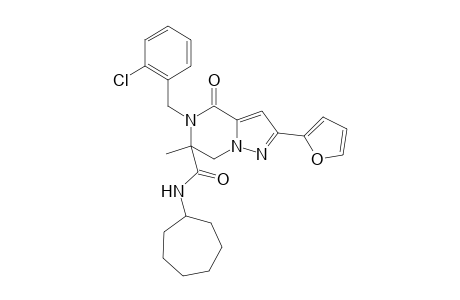 Pyrazolo[1,5-a]pyrazine-6-carboxamide, 5-[(2-chlorophenyl)methyl]-N-cycloheptyl-2-(2-furanyl)-4,5,6,7-tetrahydro-6-methyl-4-oxo-