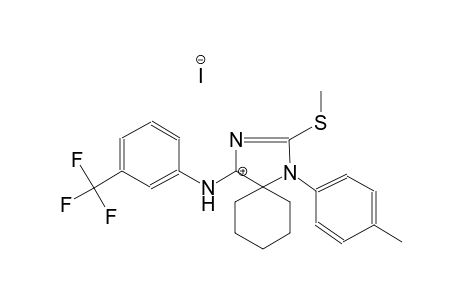 N-(2-(methylthio)-1-(p-tolyl)-1,3-diazaspiro[4.5]dec-2-en-4-ylidene)-3-(trifluoromethyl)benzenaminium iodide