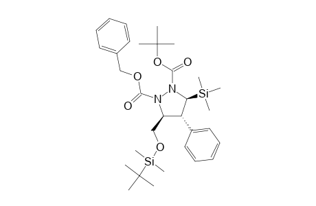 (-)-[(3S,4R,5S)-1-Benzyloxycarbonyl-2-(tert-butoxycarbonyl)-5-tert-butyldimethylsilyloxymethyl-4-phenyl-3-trimethylsilylpyrazolidine
