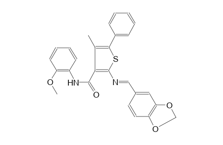 3-thiophenecarboxamide, 2-[[(E)-1,3-benzodioxol-5-ylmethylidene]amino]-N-(2-methoxyphenyl)-4-methyl-5-phenyl-