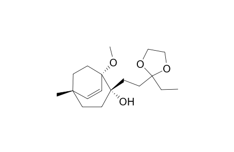 Bicyclo[3.2.2]non-6-en-2-ol, 2-[2-(2-ethyl-1,3-dioxolan-2-yl)ethyl]-1-methoxy-5-methyl-, (1.alpha.,2.alpha.,5.beta.)-(.+-.)-