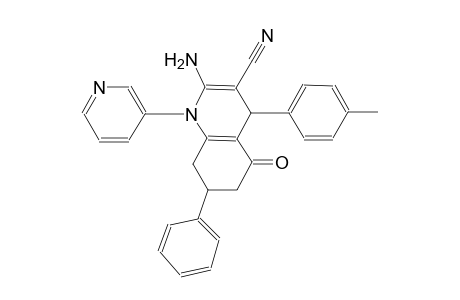 2-amino-4-(4-methylphenyl)-5-oxo-7-phenyl-1-(3-pyridinyl)-1,4,5,6,7,8-hexahydro-3-quinolinecarbonitrile