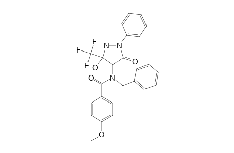 N-(3-TRIFLUOROMETHYL-3-HYDROXY-5-OXO-1-PHENYL-4-PYRAZOLIDINYL)-4-METHOXY-N-(PHENYLMETHYL)-BENZAMIDE
