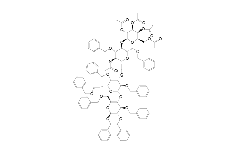 #10;BENZYL_(2,3,4,6-TETRA-O-ACETYL-BETA-D-GALACTOPYRANOSYL)-(1->4)-(2-ACETAMIDO-2-DEOXY-3,6-DI-O-BENZYL-BETA-D-GLUCOPYRANOSYL)-(1->3)-(2,4,6-TRI-O-BENZYL-BETA-