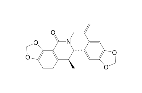 (+,-)-trans-N-methyl-3-[2-ethenyl-4,5-(methylenedioxy)phenyl]-4-methyl-7,8-(methylenedioxy)-3,4-dihydro-1(2H)-isoquinolone