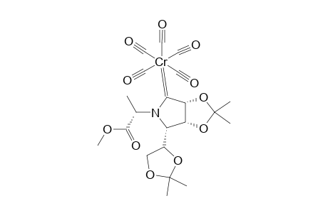 PENTACARBONYL-[4-DEOXY-2,3:5,6-DI-O-ISOPROPYLIDENE-4-(1'-METHOXYCARBONYLPROP-2'-(R)-2'-YL)-AMINO-D-ALLOFURANOSYLIDENE]-CHROMIUM-(0);MINOR-ISOM