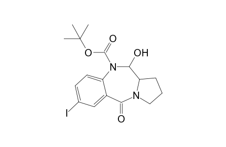 t-Butyl 11-hydroxy-7-iodo-5-oxo-2,3,5,10,11,11a-hexahydro-1H-pyrrolo[2,1-c]-[1,4]benzodiazepine-10-carboxylate