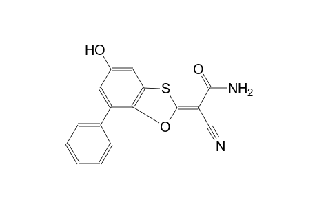 ethanamide, 2-cyano-2-(5-hydroxy-7-phenyl-1,3-benzoxathiol-2-ylidene)-, (2Z)-