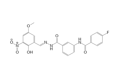 benzoic acid, 3-[(4-fluorobenzoyl)amino]-, 2-[(E)-(2-hydroxy-5-methoxy-3-nitrophenyl)methylidene]hydrazide
