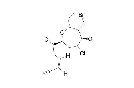 ROGIOLENYNE-B;(-)-(2R*,3R*,4R*,5R*,7S*)-3-(BROMOMETHYL)-5-CHLORO-7-[(Z)-1-CHLOROHEX-3-EN-5-YNYL]-2-ETHYLOXEPAN-4-OL