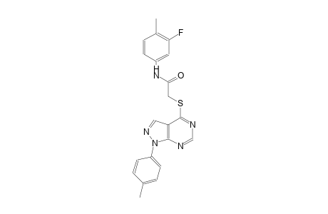 N-(3-fluoro-4-methylphenyl)-2-{[1-(4-methylphenyl)-1H-pyrazolo[3,4-d]pyrimidin-4-yl]sulfanyl}acetamide