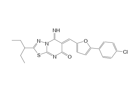 (6Z)-6-{[5-(4-chlorophenyl)-2-furyl]methylene}-2-(1-ethylpropyl)-5-imino-5,6-dihydro-7H-[1,3,4]thiadiazolo[3,2-a]pyrimidin-7-one