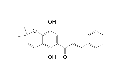 (E)-1-(5,8-dihydroxy-2,2-dimethyl-1-benzopyran-6-yl)-3-phenyl-2-propen-1-one