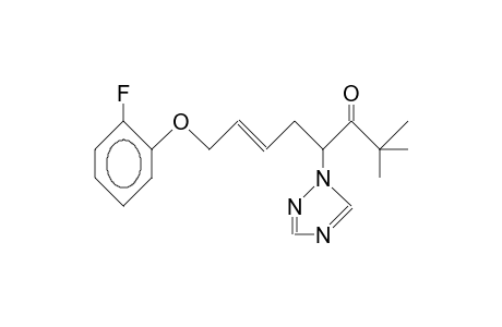 6-Octen-3-one, 8-(2-fluorophenoxy)-2,2-dimethyl-4-(1H-1,2,4-triazol-1-yl)-, (E)-