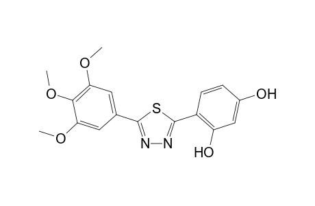 4-(5-(3,4,5-Trimethoxyphenyl)-1,3,4-thiadiazol-2-yl)benzene-1,3- diol