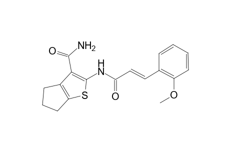2-([(2E)-3-(2-Methoxyphenyl)-2-propenoyl]amino)-5,6-dihydro-4H-cyclopenta[b]thiophene-3-carboxamide