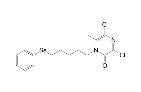 3,5-bis(chloranyl)-6-methyl-1-(5-phenylselanylpentyl)pyrazin-2-one