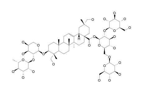 3-O-[ALPHA-L-RHAMNOPYRANOSYL-(1->2)-ALPHA-L-ARABINOPYRANOSYL]-28-O-[BETA-D-GLUCOPYRANOSYL-(1->2)-[BETA-D-GLUCOPYRANOSYL-(1->6)]-BETA-D-GLUCOPYRANOS