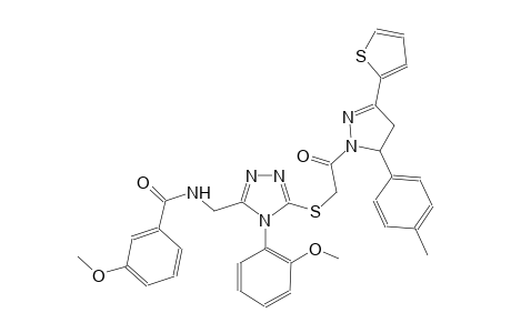 benzamide, N-[[5-[[2-[4,5-dihydro-5-(4-methylphenyl)-3-(2-thienyl)-1H-pyrazol-1-yl]-2-oxoethyl]thio]-4-(2-methoxyphenyl)-4H-1,2,4-triazol-3-yl]methyl]-3-methoxy-
