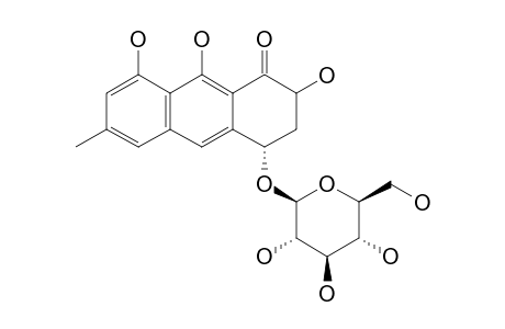 3,4-DIHYDRO-2,4,8,9-TETRAHYDROXY-6-METHYL-1(2H)-ANTHRACENONE-4-O-BETA-D-GLUCOPYRANOSIDE