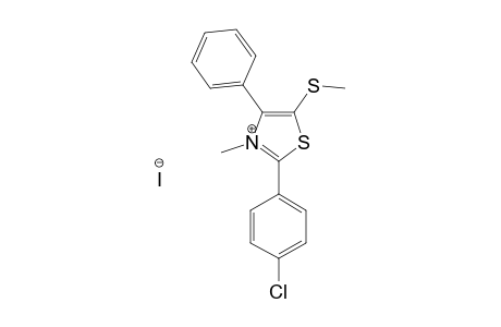 2-(4-CHLOROPHENYL)-3-N-METHYL-4-PHENYL-1,3-THIAZOLIUM-5-METHYLTHIO-IODIDE