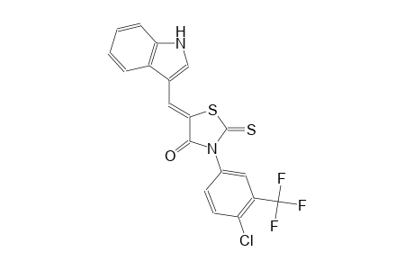 (5Z)-3-[4-chloro-3-(trifluoromethyl)phenyl]-5-(1H-indol-3-ylmethylene)-2-thioxo-1,3-thiazolidin-4-one