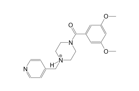 1-(3,5-dimethoxybenzoyl)-4-(4-pyridinylmethyl)piperazin-4-ium