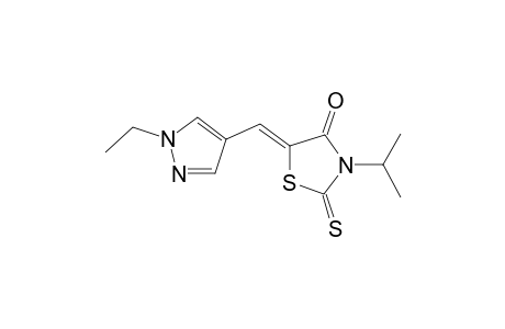 (5Z)-5-[(1-ethyl-4-pyrazolyl)methylidene]-3-propan-2-yl-2-sulfanylidene-4-thiazolidinone