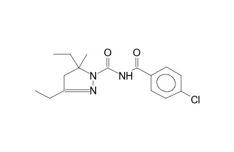 1-(PARA-CHLOROBENZAMIDOCARBONYL)-3,5-DIETHYL-5-METHYL-2-PYRAZOLINE