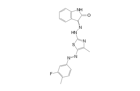 3-(2-(5-((3-Fluoro-4-methylphenyl)diazenyl)-4-methylthiazol-2-yl)hydrazono)indolin-2-one