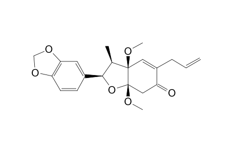 rel-(7R,8R,3'R,4'S)-3',4'-Dimethoxy-3,4-methylenedioxy-6'-oxo-.delta.-(1',8')-8,3','7.0.4'-neolignan
