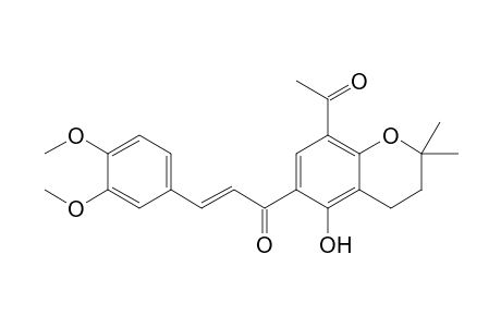8-Acetyl-3,4-dihydro-2,2-dimethyl-5-hydroxy-6-(3',4'-dimethoxycinnamoyl)-2H-benzo[1,2-b]pyran