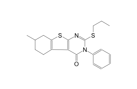 7-methyl-3-phenyl-2-(propylsulfanyl)-5,6,7,8-tetrahydro[1]benzothieno[2,3-d]pyrimidin-4(3H)-one