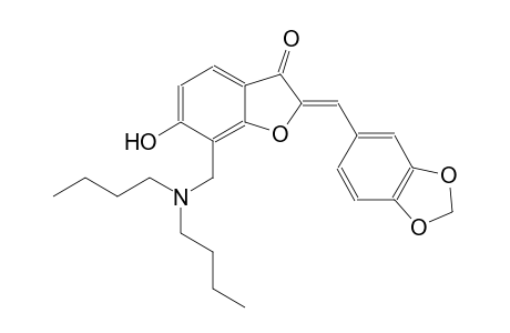 3(2H)-benzofuranone, 2-(1,3-benzodioxol-5-ylmethylene)-7-[(dibutylamino)methyl]-6-hydroxy-, (2Z)-