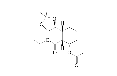 Ethyl 2-acetoxy-6-[(4S)-2,2-dimethyl-1,3-dioxolan-4-yl]-(1R,2S,6R)-3-cyclohexene-1-carboxylate
