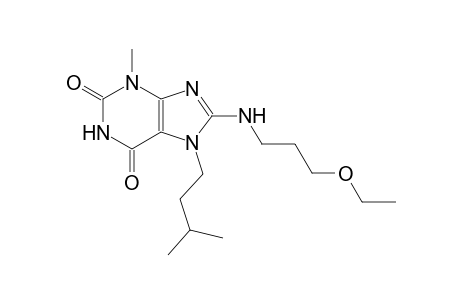 8-[(3-ethoxypropyl)amino]-7-isopentyl-3-methyl-3,7-dihydro-1H-purine-2,6-dione