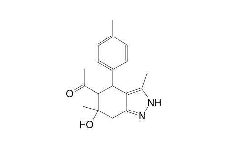 1-[6-hydroxy-3,6-dimethyl-4-(4-methylphenyl)-4,5,6,7-tetrahydro-2H-indazol-5-yl]ethanone