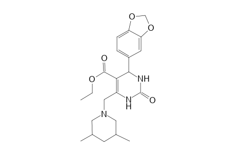 5-Pyrimidinecarboxylic acid, 4-(1,3-benzodioxol-5-yl)-6-[(3,5-dimethyl-1-piperidinyl)methyl]-1,2,3,4-tetrahydro-2-oxo-, ethyl ester