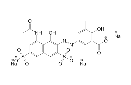 Benzoic acid, 5-[[8-(acetylamino)-1-hydroxy-3,6-disulfo-2-naphthalenyl]azo]-2-hydroxy-3-methyl-, trisodium salt